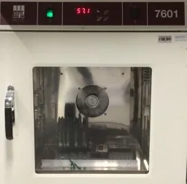 Sticky tape in oven